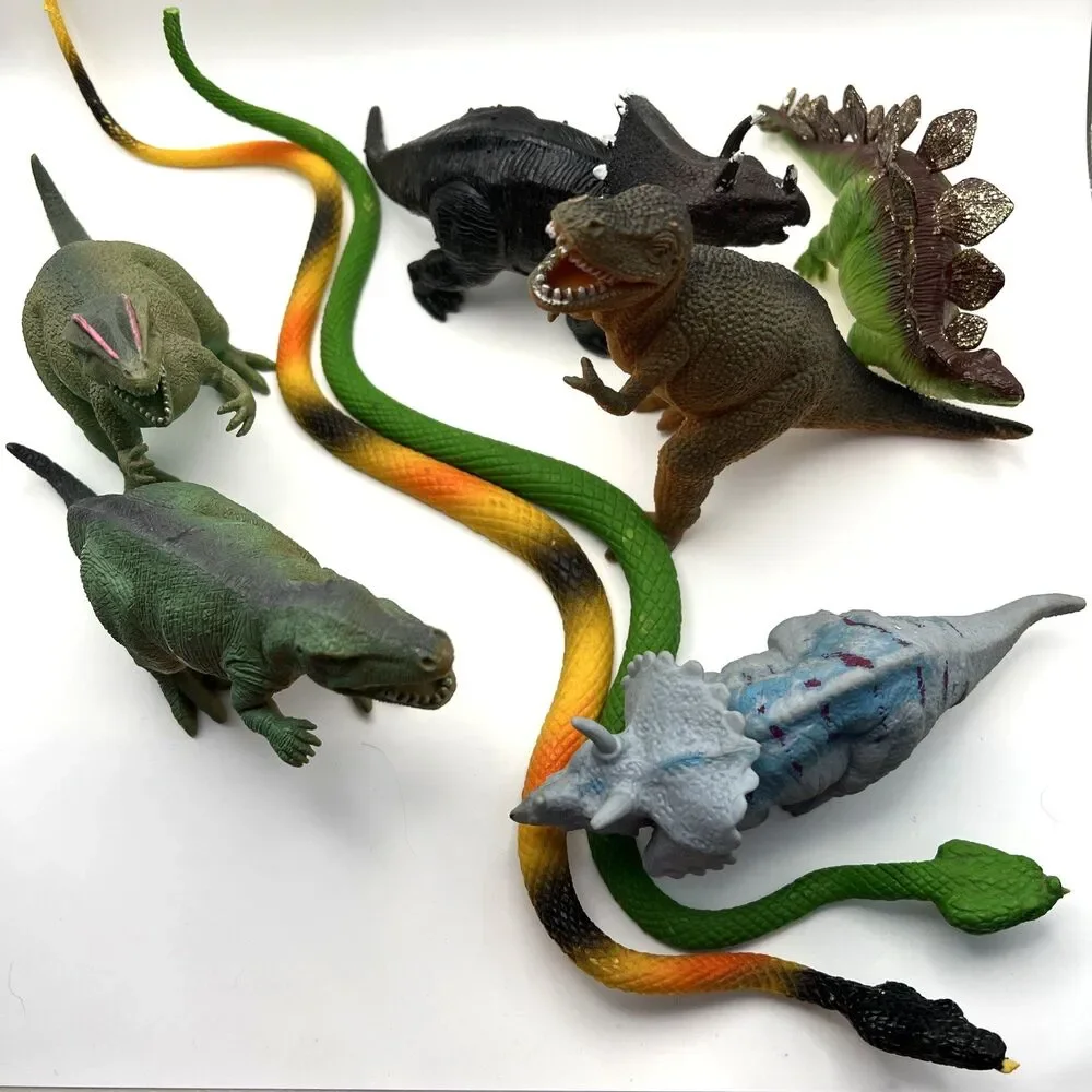 Snakes and Dinosaur's Toys Variety of Kinds Lot of 8 See Pictures for Makers